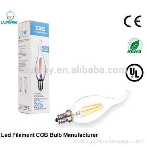 E14 2W 4W LED Edison Filament Lamp Warm White Light 110V220V Candle bulb